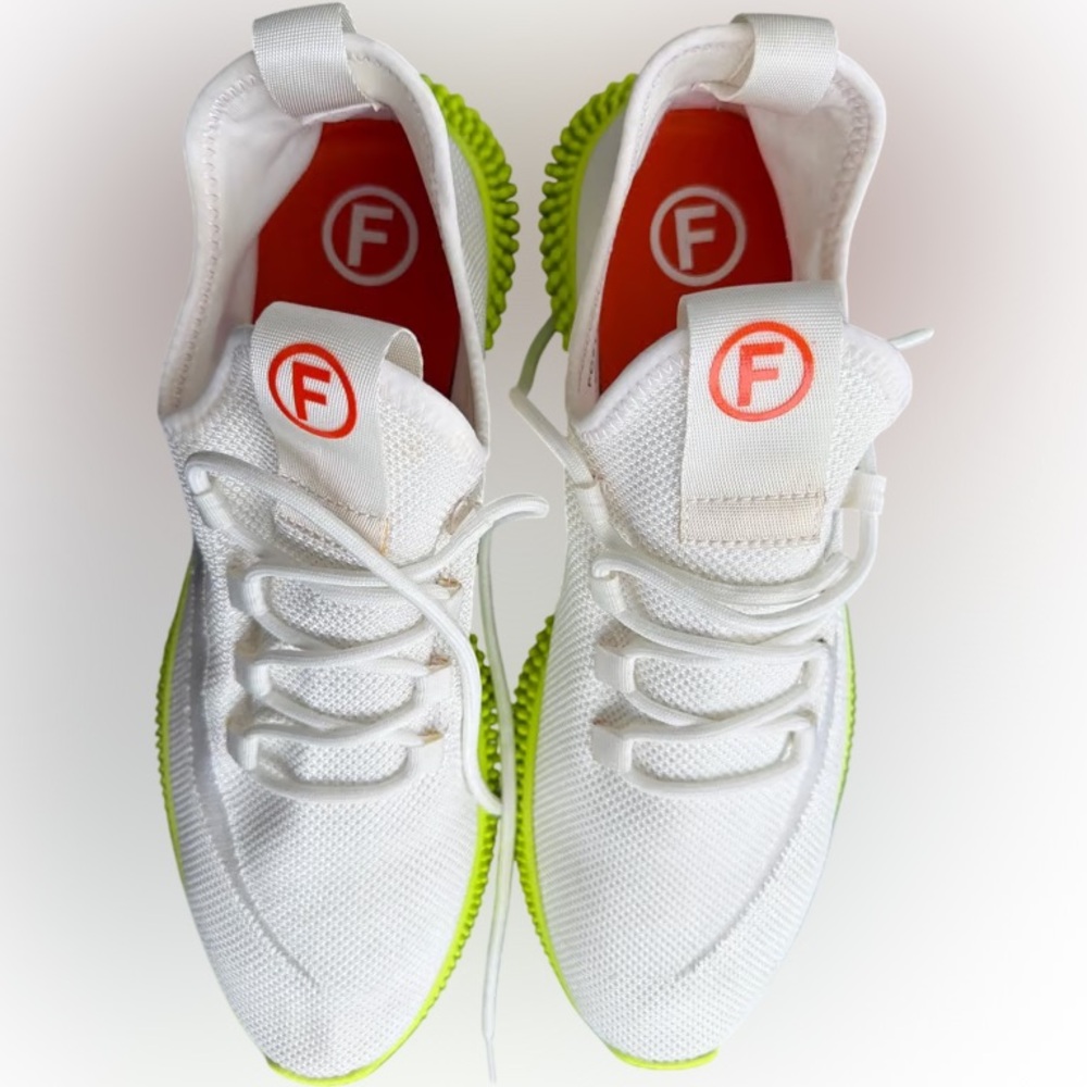 French Connection White and Neon Green Athletic Shoes - Picture 2 of 3